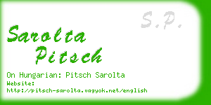 sarolta pitsch business card
